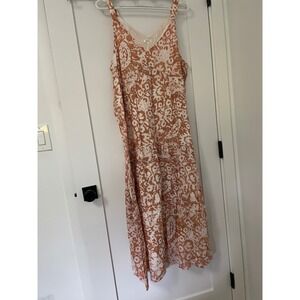 Joie Limited Edition Midi Dress Floral Print Rust White XL EG
